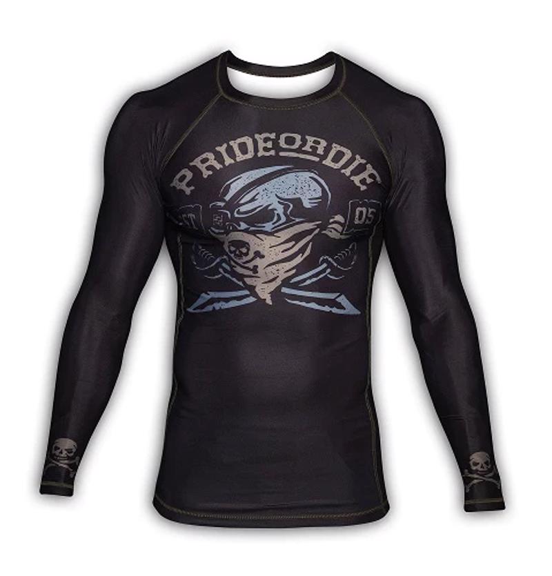 PRIDE OR DIE ''pirate'' RASHGUARD - BLACK